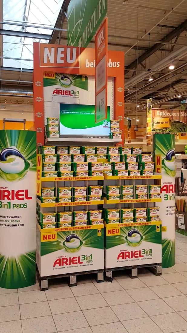 Ariel Gondelkopf-Aufbau im Markt